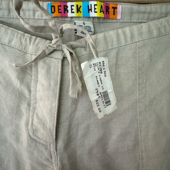 Cream/Khaki Linen Wide Leg Pants - Picture 5 of 5